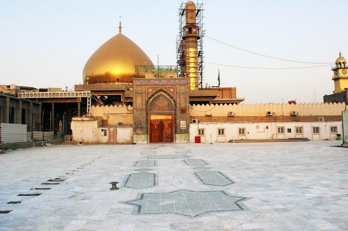حرم مطهر امامین عسکریین(ع) با سنگهای ایرانی مفروش شد + تصاویر