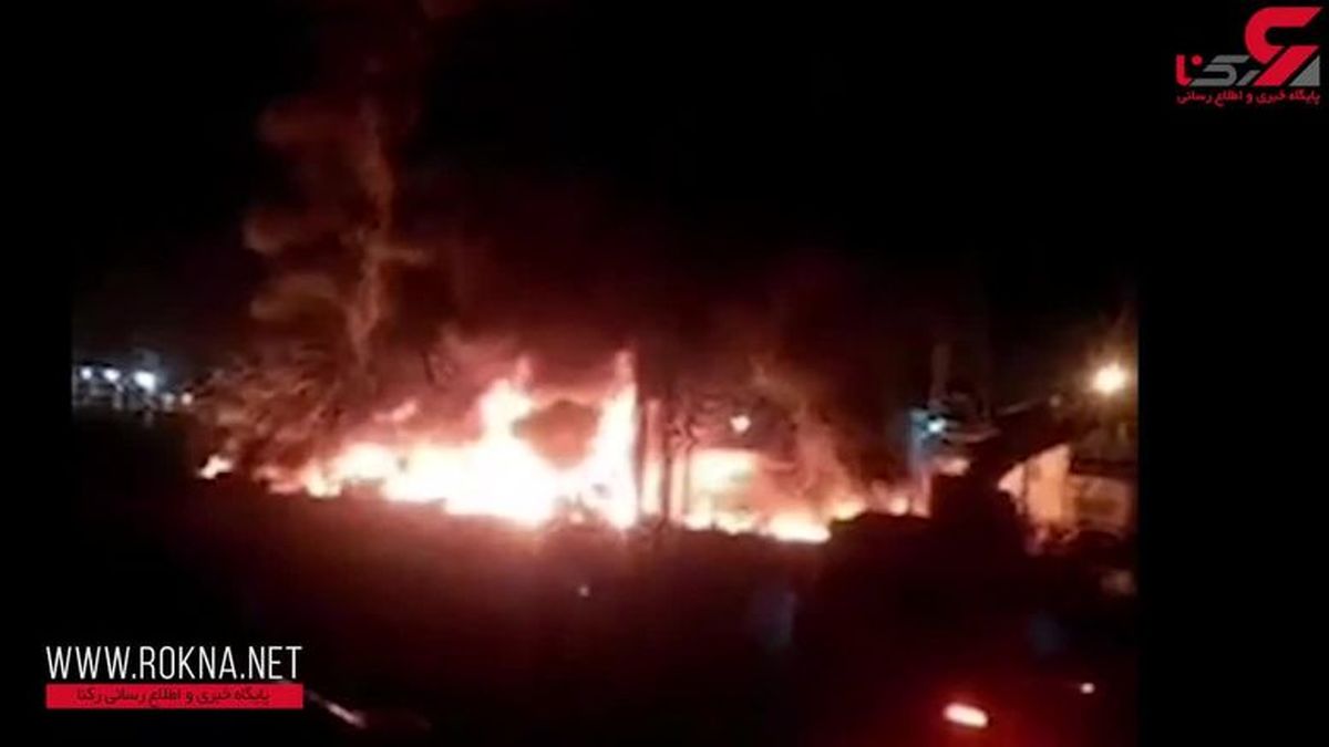 فیلم هولناک از سوختن 21 مسافر اتوبوس نطنز
