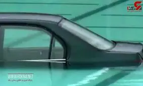 پارک خودرو در داخل استخر توسط راننده ناشی! +فیلم
