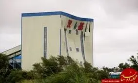 تغییر شکل عجیب ساختمان چینی در طوفان+عکس