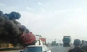 اتوبوس حادثه دیده در جاده همدان - تهران ۱۱ مسافر داشت