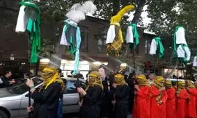 کاروان نمادین اسرای کربلا در دماوند خیمه ها را آتش زدند