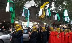 کاروان نمادین اسرای کربلا در دماوند خیمه ها را آتش زدند