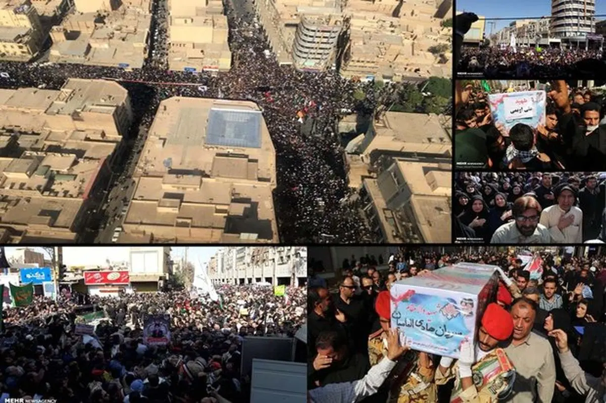 وداع بسیار باشکوه با شهدای اهواز + عکس