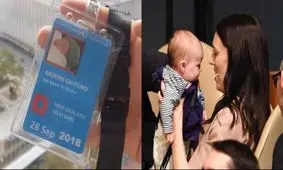 نخستین رهبر زن جهان همراه فرزندش در سازمان ملل