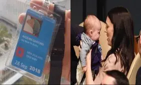 نخستین رهبر زن جهان همراه فرزندش در سازمان ملل