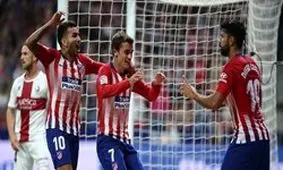 اتلتیکو در همان نیمه اول کار اوئسکا یکسره کرد/دومین برد متوالی شاگردان سیمئونه