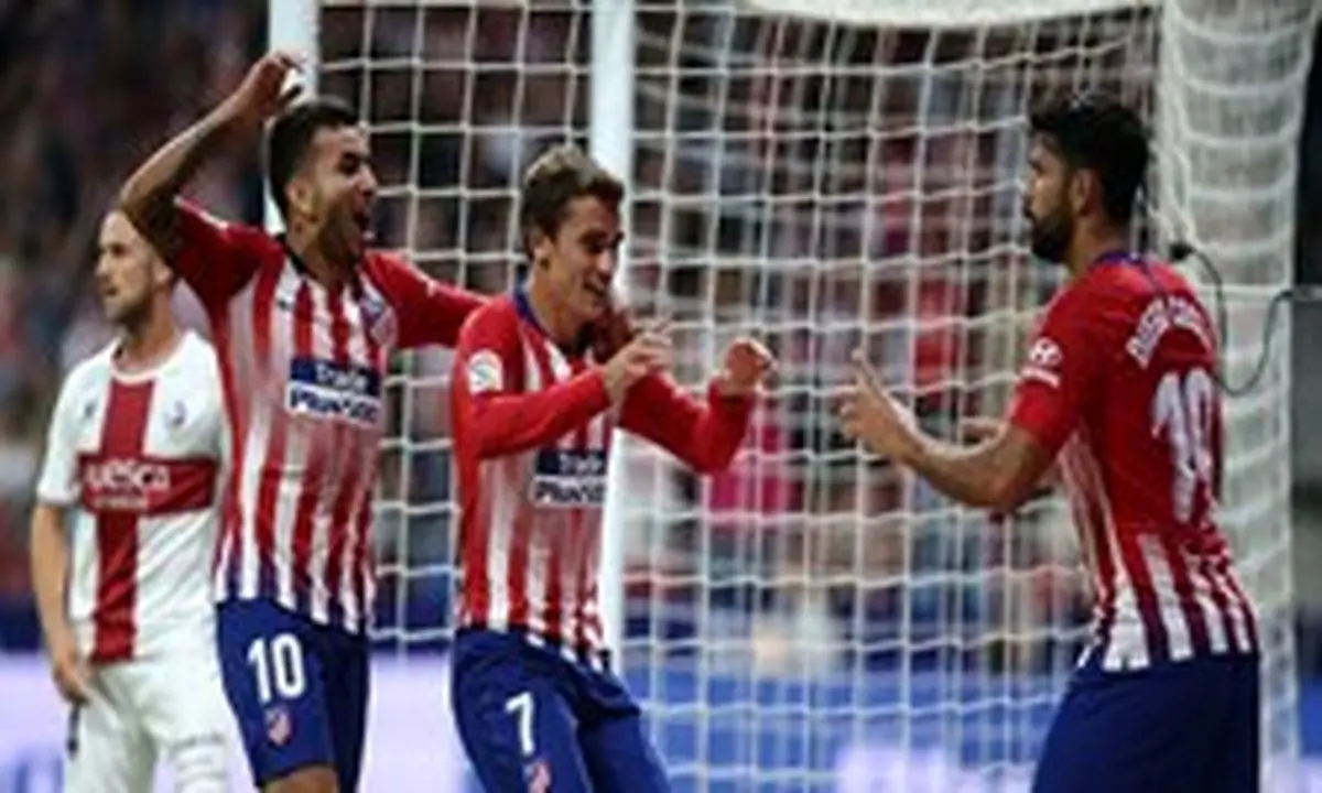 اتلتیکو در همان نیمه اول کار اوئسکا یکسره کرد/دومین برد متوالی شاگردان سیمئونه