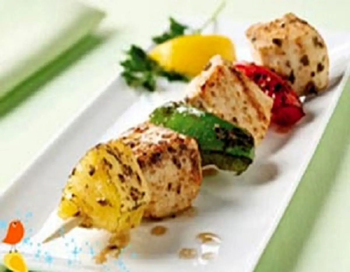 آشنایی با روش تهیه‌ی کباب مرغ با آناناس