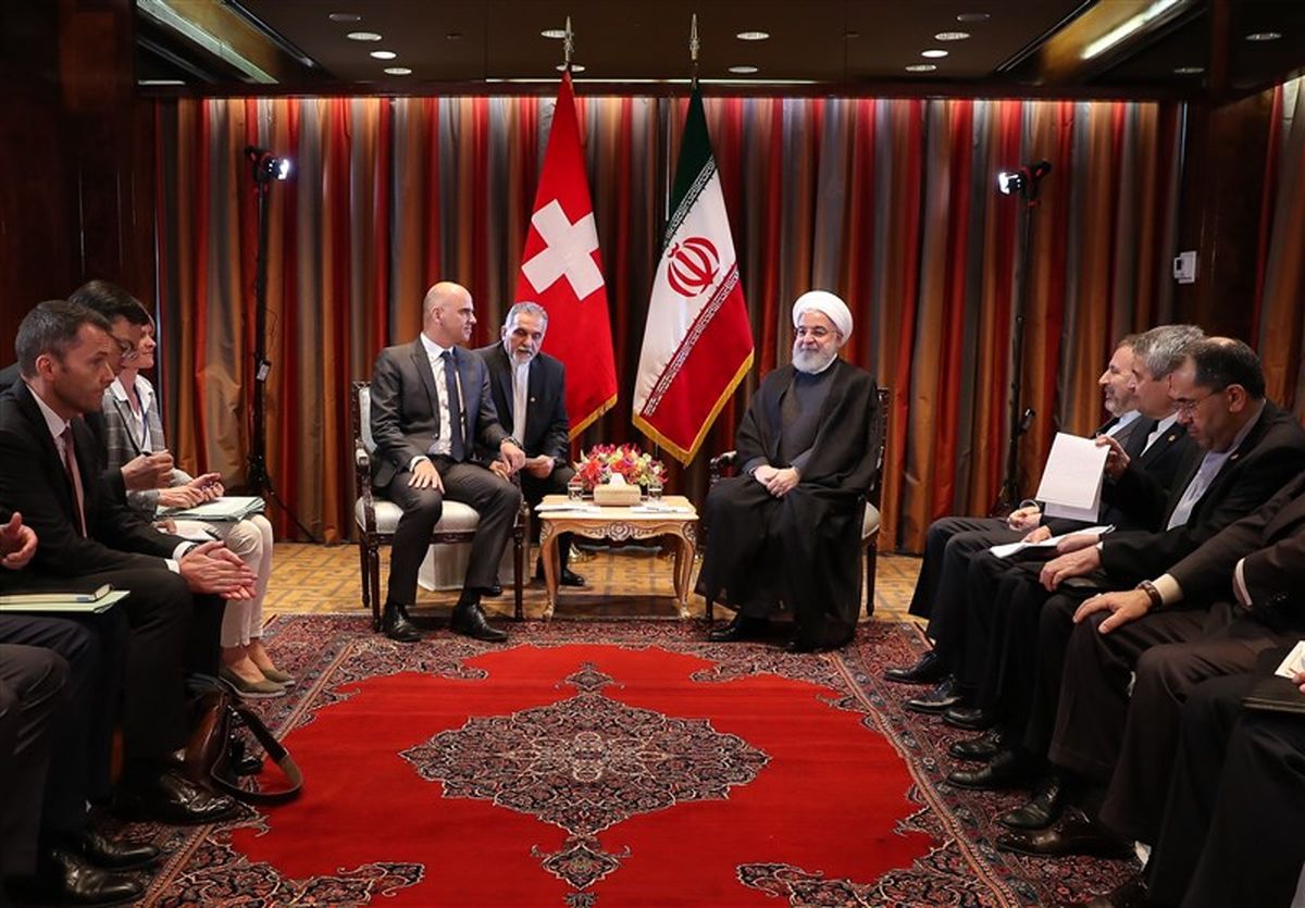 روحانی در دیدار رئیس جمهور سوئیس: حمایت از حفظ برجام، حمایت از شورای امنیت و صلح و امنیت در منطقه جهان است