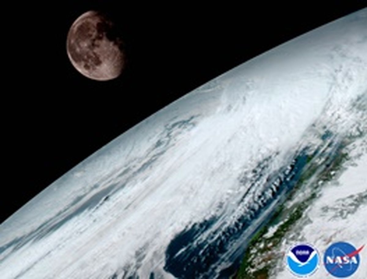 تصویری خارق‌العاده از ماه بر فراز زمین/عکس روز ناسا