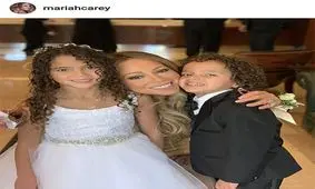 هنرپیشه معروف آمریکایی با فرزندانش در مراسم عروسی/عکس