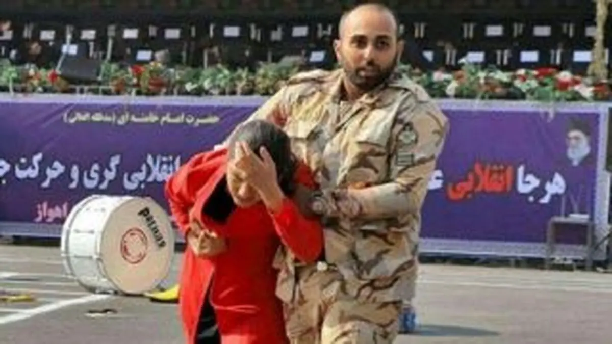 دختر مانتوقرمز حادثه اهواز، خواهر شهید محمد طاها است