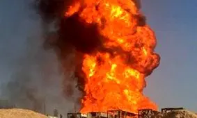 حریق لوله گاز در باغملک مهار شد