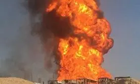 حریق لوله گاز در باغملک مهار شد
