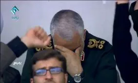 اشک‌های سردار سلیمانی هنگام سخنرانی آیت الله خامنه ای رهبر انقلاب