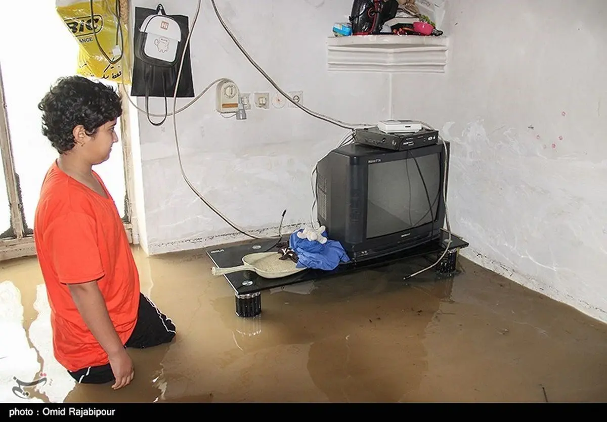 سیلاب و آب گرفتگی منازل در رودسر گیلان