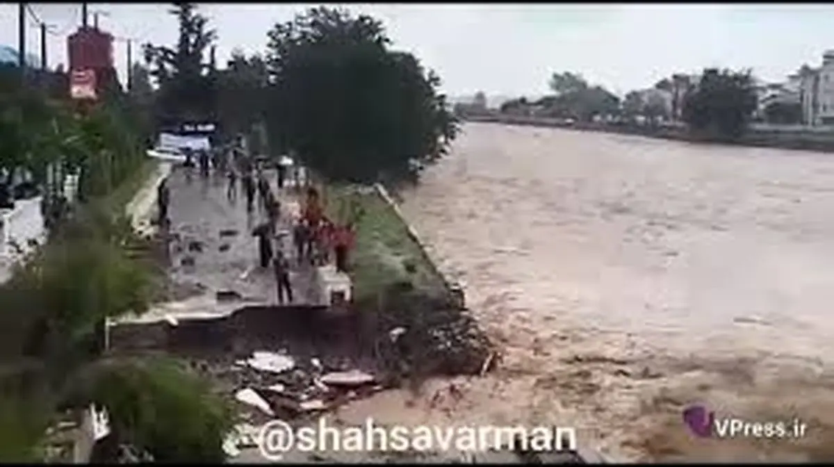 ویدئو/توقف مردم کنار پل چشمه کیله و احتمال تخریب پل