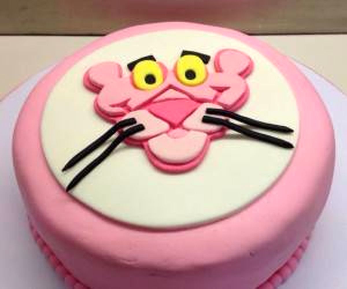مدل کیک تولد برای علاقمندان به پلنگ صورتی