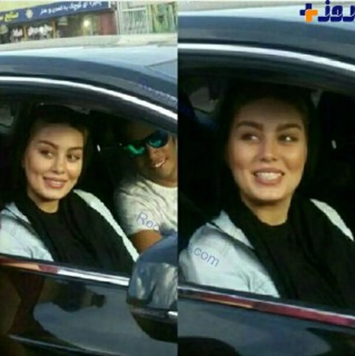 سحر قریشی و همسرش در ماشین لوکسشان