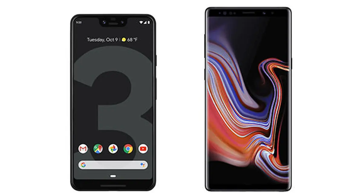 مقایسه مشخصات پیکسل 3 ایکس ال با گلکسی نوت 9