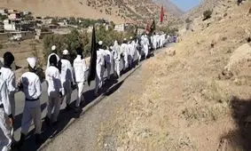 فیلم/ حال و هوای کاروان طولانی‌ترین پیاده‌روی اربعین حسینی