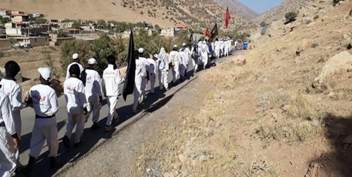 فیلم/ حال و هوای کاروان طولانی‌ترین پیاده‌روی اربعین حسینی