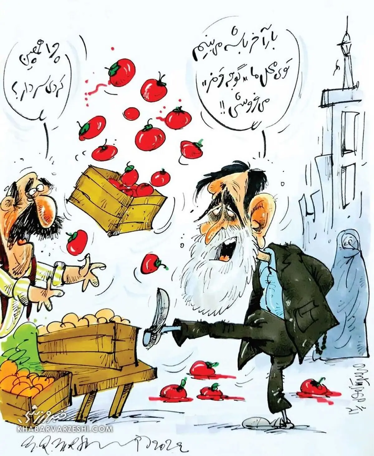 ببینید آجرلو با میوه فروش محل چه کرد!