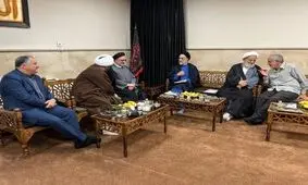 خاتمی و ابطحی به دیدار شیخ حسین انصاریان رفتند/ عکس