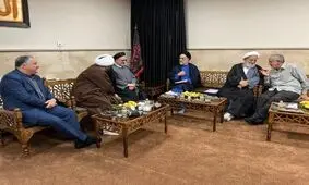 خاتمی و ابطحی به دیدار شیخ حسین انصاریان رفتند/ عکس