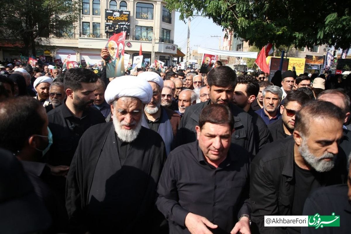 حضور آیتالله کعبی، علی لاریجانی و مخبر در تشییع پیکر سپهبد شهید غلامعلی رشید/ مشاور و دستیار رهبر انقلاب: اسرائیل به زودی ریشهکن خواهد شد/ ویدئو
