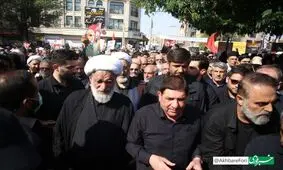 حضور آیت‌الله کعبی، علی لاریجانی و مخبر در تشییع پیکر سپهبد شهید غلامعلی رشید/ مشاور و دستیار رهبر انقلاب: اسرائیل به زودی ریشه‌کن خواهد شد/ ویدئو

