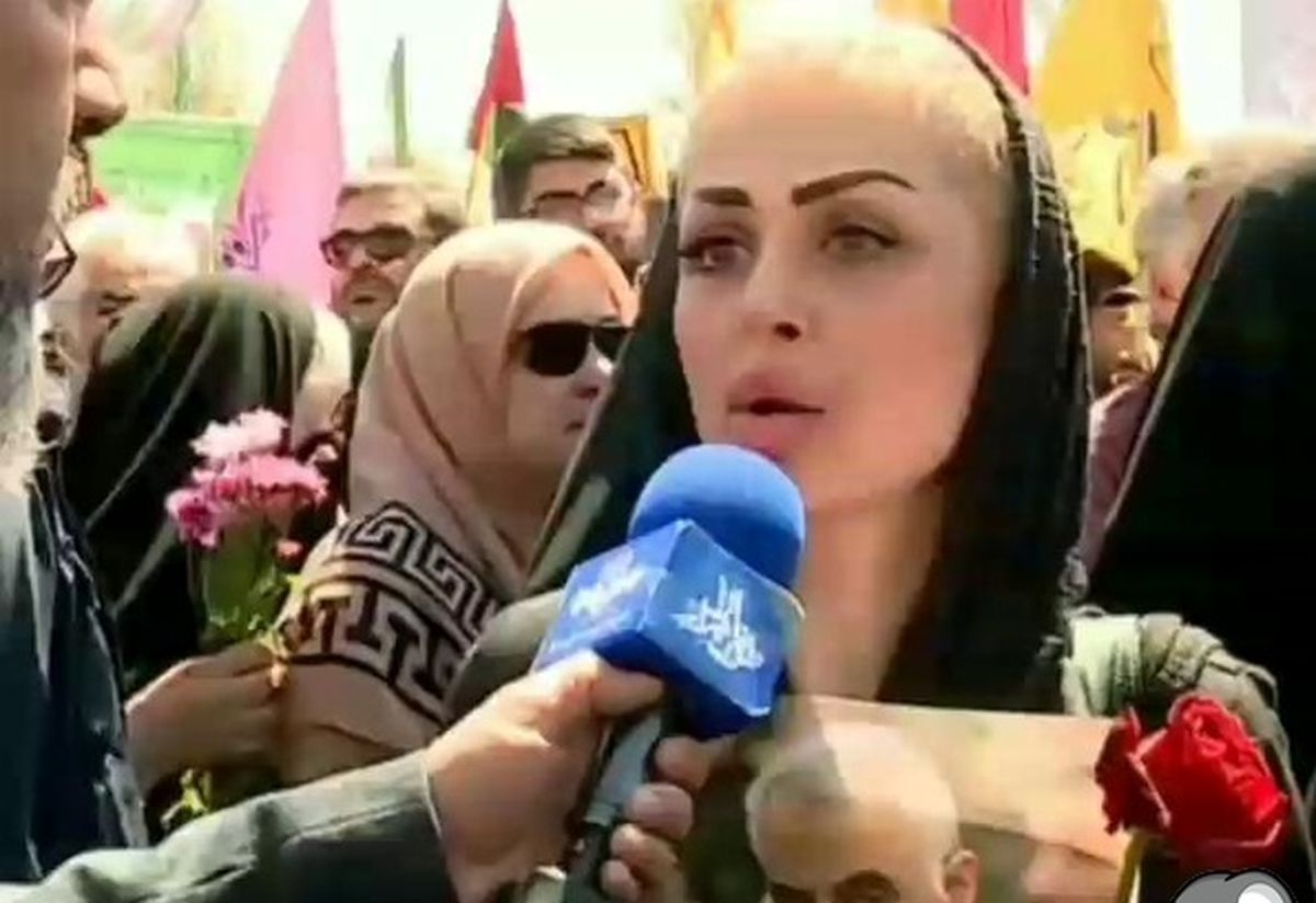 مصاحبه صداوسیما با یک خانم با پوشش متفاوت در روز قدس/ ویدئو