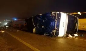 واژگونى اتوبوس حامل دانش آموز در کرمان