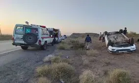 واژگونی پیکان وانت در محور میامی-کالپوش