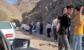 تصادف زنجیره‌ای ۱۰ خودرو در جاده کاشمر به کوهسرخ/ ویدئو