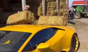وقتی لامبورگینی در خدمت گاوداری در می آید/ ویدئو