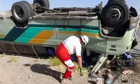 جانباختن یک کارگر در واژگونی مینی بوس کارگران مجتمع فسفات بافق