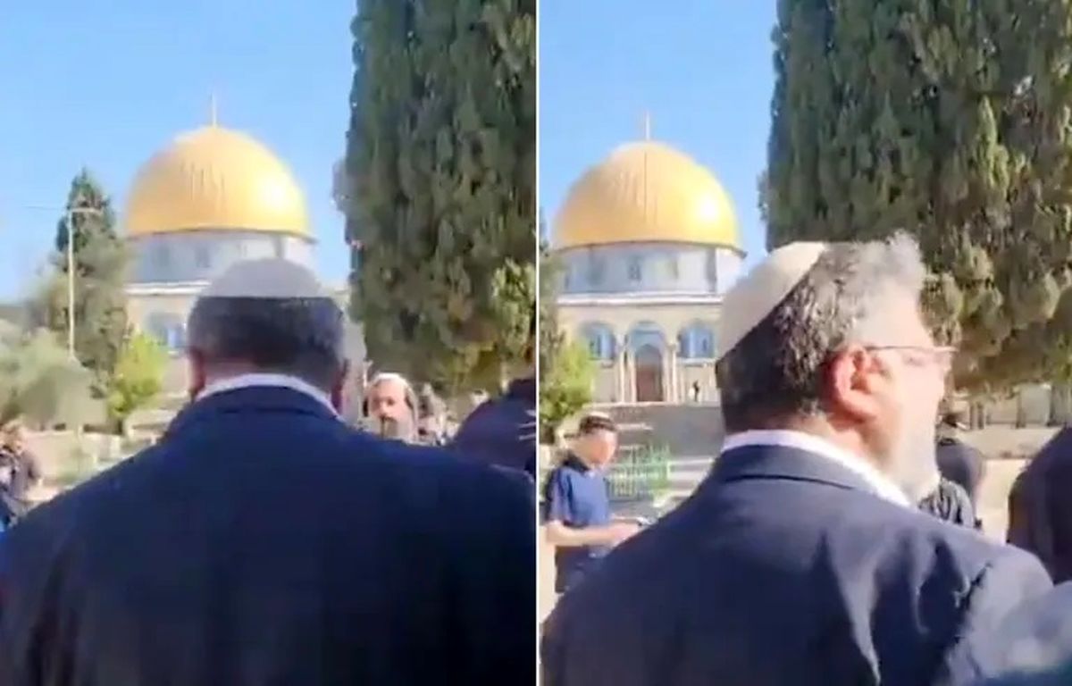 وزیر تندروی اسرائیلی با همراهی ۱۲۵۰ شهرکنشین به مسجدالاقصی یورش برد/ ویدئو