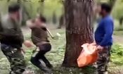 تبرکشی برای نگهبان پارک جنگلی/ ویدئو