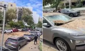 اصابت موشک‌های ایران به تل‌آویو از جمله منطقه فرودگاه بن گوریون

