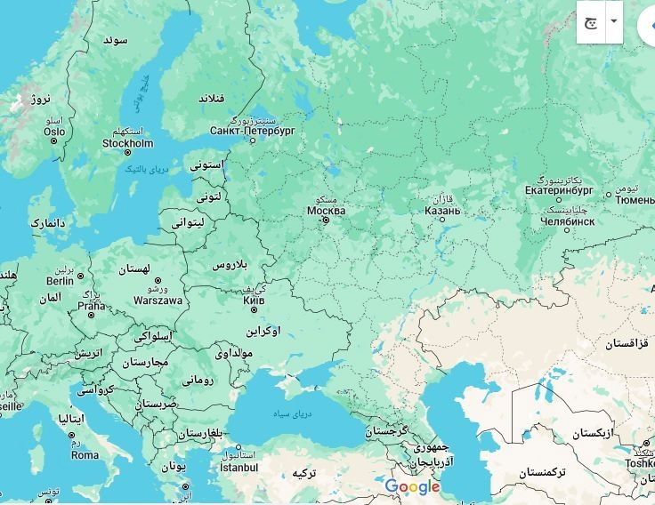 نقشه اروپای شرقی