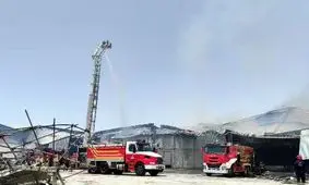 آتش‌سوزی در انبار دانه‌های روغنی بندر امام بدون خسارت مهار شد/ ویدئو

