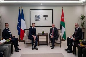 گفت و گوی شاه اردن و رئیس جمهور فرانسه درباره تحولات غزه