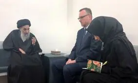 دیدار هیاتی از سازمان ملل با آیت‌الله سیستانی در عراق
