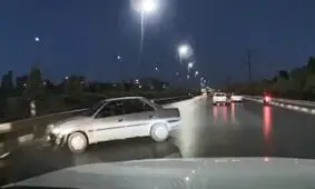 تصادف عجیب خودرو در مشهد/ ویدئو