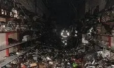 آتش سوزی مهیب در انبار لوازم خانگی میدان فردوسی/ ویدئو