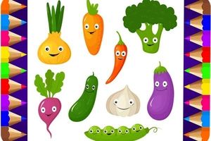 رنگ آمیزی میوه ها و سبزیجات برای سرگرمی و آموزش کودکان