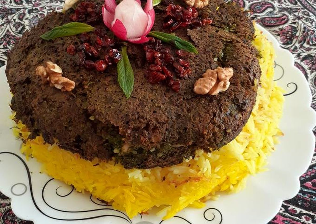 طرز تهیه ته چین کوکو سبزی