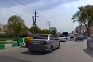 برخورد یک خودرو با سرباز در تبریز/ ویدئو